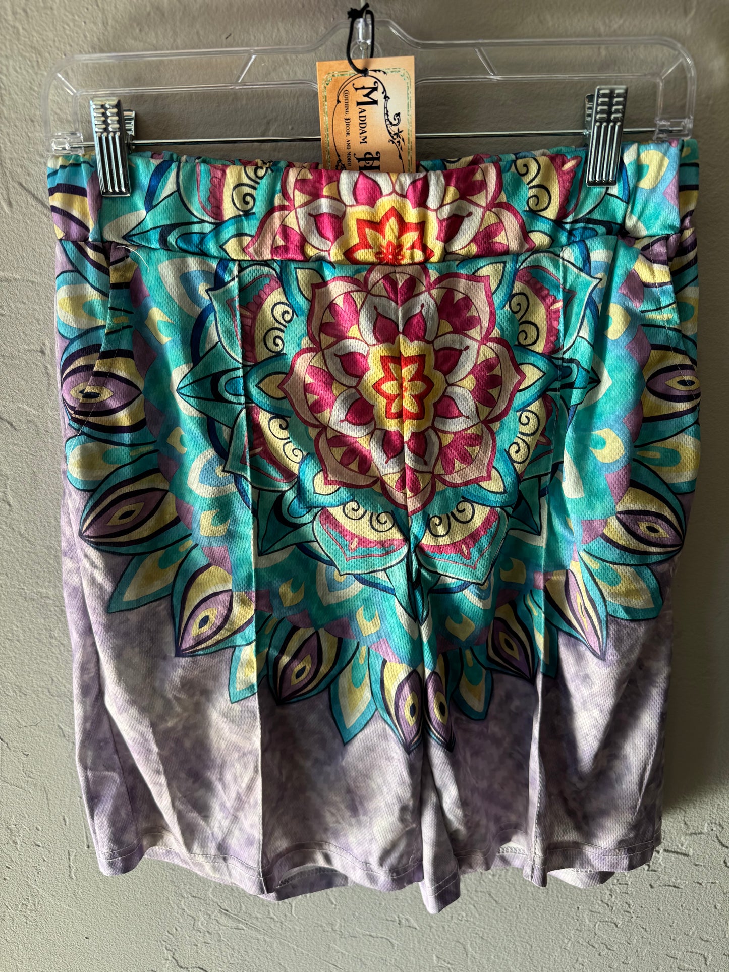 Purple Mandala Shorts with pockets