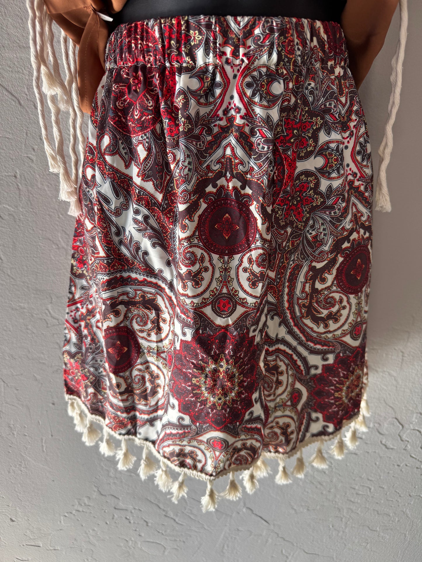 Paisley Brown/ Maroon Shorts