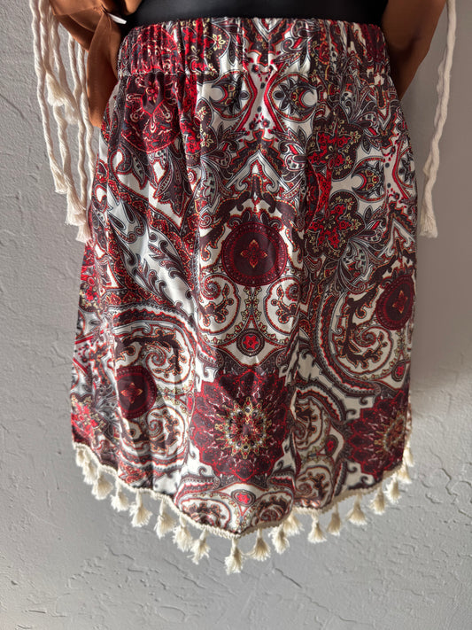 Paisley Brown/ Maroon Shorts